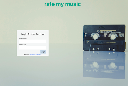 Rate My Music Landing Page